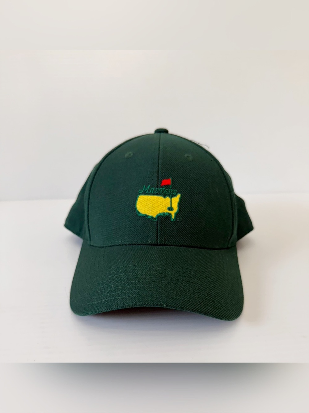 Masters Green Augusta Crows Nest Wool Golf Hat with Yellow Logo - Fitted 7 3/8